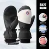 Nuevos Guantes de Snowboard de Invierno para Mujer, Cortavientos y Resistentes al Frío, Pantalla Táctil, Antisalpicaduras y de Terciopelo Engrosados, Cálidos