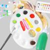 Paleta de colores de diez agujeros directa de fábrica, pigmento de gouache de acuarela, paleta de colores ovalada, suministros de pintura artística para niños