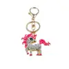 Llavero de Unicornio Transfronterizo Incrustado de Diamantes Moda para Viajeros Colgante de Metal para Bolso de Coche Regalo Accesorios al por Mayor