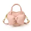 Bolso de Moda Infantil Estilo Coreano Forma de Corazón Bolso de Mano Capullo Bolso Cruzado Mini Dulce con Lazo Accesorio para Niñas