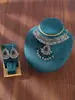 Conjunto de Collar y Pendientes con Borla de Perlas y Pedrería Cross Venta Caliente Estilo Bohemio para Mujer Retro Europeo Americano Joyería Exagerada