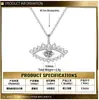 Collar Ojo del Diablo de Plata de Ley S925 con Colgante Totalmente Incrustado de Moissanita, Cadena de Clavícula de Moda, Joyería de Venta Caliente Transfronteriza al por Mayor