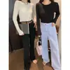 Camiseta base de alta calidad VC, súper cómoda, tacto cachemir, para mujer, nuevo de principios de otoño, minimalista, ponible como capa exterior