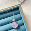 Collar de acero de titanio con cadena para clavícula femenina, imitación de calcedonia de hielo alta natural, Buda, accesorios de regalo de cumpleaños avanzados, venta al por mayor en vivo