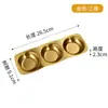 Prato de Condimento Estilo Coreano de Aço Inoxidável Espessado Prato Dourado para Molho Prato de Condimento para Fondue Prato de Molho Utensílios de Churrasco Compartimento Duplo Compartimento Triplo