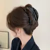 Pasador de concha con hilo de oro para el cabello para mujer 2025 Nuevo Versátil Elegante Simple Pinza de tiburón Nicho Alto Gama Pinza de agarre