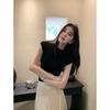 Ropa Zhengqite/ Camiseta de Punto de Manga Corta Inspirada en Diseñador para Mujer, Nuevo Estilo de Verano, Versátil, Elegante, Top de Tencel Ajustado