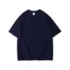 Camiseta Masculina de Verão 300g Pesada com Ombros Caídos 100% Algodão, Camisa Básica Lisa Solta, Camiseta Feminina Solta da Moda de Marca com Manga Curta, Masculina