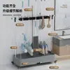 Estante Móvil de Pie para Mopa Acero Inoxidable Estante para Escobas y Mopas Herramienta de Limpieza Comercial Almacenamiento Estante con Drenaje