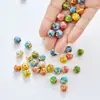 Cuentas de cerámica con agujero recto estilo retro bohemio pulsera con forma multifacética accesorios material de cuentas joyería diy