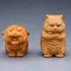 Pieza de Mano Tallada en Boj Tigre, Tigre del Zodiaco Tallado en Madera Maciza, Tigre Bajando de la Montaña, Pieza de Juguete Portátil