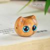 Colgante de Gato Lindo de Ojos Grandes Tallado en Palo de Rosa Natural Sándalo Verde Ébano Sándalo Morado Llavero Accesorio DIY Amuleto para Teléfono