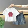 7857 Conjunto de Verano para Niños 2026 Estilo Nuevo Conjunto de Dos Piezas con Pantalones Cortos Elegantes de Manga Corta Ropa de Verano para Bebé Moderna