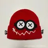 Versión Coreana del Nuevo Gorro de Lana Divertido y Lindo de Robot con Fallos para Mujer Otoño e Invierno Gorro de Punto Cálido Gorro de Lana para Estudiante