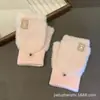 Novas Luvas de Pelúcia Fofas Sem Dedos Flip para Mulheres, Quentes e Espessadas Estilo Celebridade da Internet