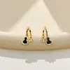 Pendientes de Tachuela Retro de Lujo Ligero Francés Doble Calabaza Tendencia China Temperamento Nicho Estilo Antiguo Pendientes de Tachuela de Estilo de Viaje de Alta Gama