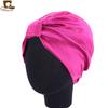 Gorro turbante de satén elástico de doble capa de seda artificial para quimioterapia gorro de noche comercio electrónico transfronterizo suministro de alta calidad