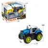 Camión Volquete de Acrobacias Eléctrico Juguete Dibujos Animados para Niños Rompecabezas Divertido Coche de Acrobacias Resistente a Caídas Volteo Automático Camión de Granjero