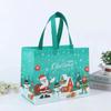 Em estoque saco de presente de Natal não tecido desenho animado Papai Noel bolsa de compras revestida com filme logotipo impresso personalizado