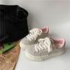 Primavera 2025, nuevo estilo coreano, zapatillas de deporte casuales a la moda para estudiantes, zapatillas ligeras de suela gruesa, zapatos blancos