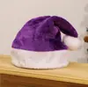Chapéus de Natal Transfronteiriços, Chapéus de Natal Curtos de Pelúcia, Chapéus de Adulto, Vermelho, Verde, Rosa, Azul, Preto, Roxo, Logo