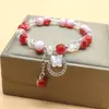 Nuevo Pulsera de Mariposa de Palomitas Cubierta de Leche Guofeng Diseño de Nicho Ins Mori Color Dulce con Cuentas Joyería para Estudiantes