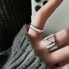 Anillo de Apertura Circular Liso Plisado para Mujer Estilo Sexy Nicho Hip-Hop Anillo de Dedo Moda Retro Explosiones Marea