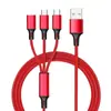 Cabo de Dados USB Um para Três Adequado para Apple Huawei Tipo-C Android Universal Carro Três em Um Cabo de Carregamento Rápido 3A