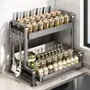 Estante de Almacenamiento para Cocina, Estante Multiusos para Especias, Caja de Almacenamiento para Saleros y Saleros, Estante para Especias de Encimera, No Requiere Instalación