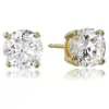 Joias Europeias e Americanas Transfronteiriças 2024 Brincos de Zircônia para Mulheres Estilo Princesa Corte Diamante de Quatro Garras Unhas de Osso da Orelha para Mulheres de Férias