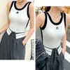 Nuevo top sin mangas de moda con bloques de color en la parte delantera y trasera, de alta gama, elegante, con copas incorporadas, cómodo, versátil, a la moda y único para mujer