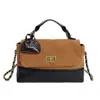 Bolso Bandolera Maletín Retro de Ante para Mujer 2025 Nuevo de Moda Estilo Pequeño Fragante Bolso Acolchado con Cadena Bolso Cruzado