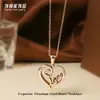 Accesorios de Colgante de Collar de Amor en Forma de Corazón de Acero de Titanio para Mujer, Apilable, Estilo de Alta Gama Otoño e Invierno, Cadena para Clavícula de Acero Inoxidable Incrustada con Circonita