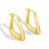 E0297 Pendientes triangulares transfronterizos europeos y americanos para mujer, chapados en cobre, oro auténtico, geométricos franceses, con hebilla de viento frío, pendientes combinables