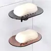 Dispensador de jabón de cristal para pared sin perforaciones Estante de jabón para baño Caja de jabón para baño
