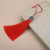 8cm borla de cloisonné borla tapa de aleación borla seda de poliéster marcador colgante accesorios de joyería precio grande excelente