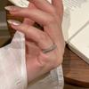 Anillo de cola de cuadros Qian Feng Ling antiguo Medio diamante Medio chapado en oro para mujer Nicho de alta gama Exquisito Moda Lujo ligero Anillo simple