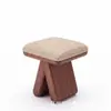 Banqueta de Maquiagem Estilo Vintage Italiano Simples de Luxo Nórdico Madeira Maciça Banqueta de Chá Estilo Artístico Retrô Banqueta para Trocar Sapatos Sala de Estar