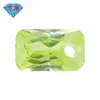 Huagang Gems Zircón Verde Manzana Facetado de Lado Corto, Agujero Único, Rectangular, Piedra Suelta, Gemstone Verde Fruta Octagonal Pequeño con Fondo Puntiagudo