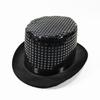 Chapéu Lincoln de lantejoulas Performance High Hat Retro British Style Gentleman Hat Performance Jazz Hat Magician Hat Stage Performance