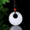 Jade Branco Natural de Xinjiang Jade de Seda Dourada Fivela de Segurança Grande, Média e Pequena Masculino e Feminino Casal Bebê Pingente de Jade de Segurança Pingente de Jade