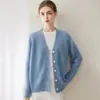 Cardigan Abrigo de Seda Cachemir Otoño/Invierno Nuevo Herbalife Cachemir Seda de Morera para Mujer Holgado Floral con Cuello