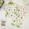Conjunto de pijama de algodón para niños, ropa de dormir de algodón para niñas y niños, ropa y pantalones de otoño, ropa para casa de niños, venta al por mayor de ropa infantil