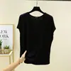 Camisa básica versátil estilo coreano com decote V e mangas tipo borboleta para mulheres, novo modelo de verão, camiseta sem mangas de modal, top folgado e confortável plus size
