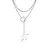 Amazon Transfronterizo Europeo y Americano Nuevo Producto Collar con Colgante en Forma de Y de 26 Letras Cadena de Clavícula Simple de Moda de Cobre Joyería Unisex