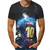Nova Camiseta Estampada Digital 3D Primavera e Outono Moda Nº 23 Michael Jordan Kobe Bryant Basquete Masculina Manga Curta