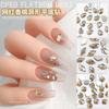 Nova broca de unhas de champanhe Venda por atacado vidro em forma de diamante plano especial Internet celebridade pequeno amor diamante gota de água decorações de unhas