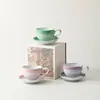 Caneca de Café Fuye Cerâmica Queimada em Forno Caneca para Home Office Caneca Pessoal para Beber Conjunto de Xícara e Pires para Chá da Tarde