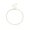Pulsera retorcida de onda de agua chapada en plata de ley S925 con oro de 18 quilates, cadena de cuerda de cáñamo, joyería de cuerda retorcida de oro liso, simple y versátil para superponer