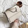 Bolsa com Zíper e Aba para Mulheres, Nova Tendência Outono 2026 Simples Casual Texturizada Bolsa Transversal com Corrente Versátil